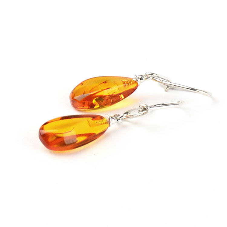 Classic Teardrop Amber Earrings