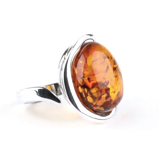 Delicate Honey Amber Ring