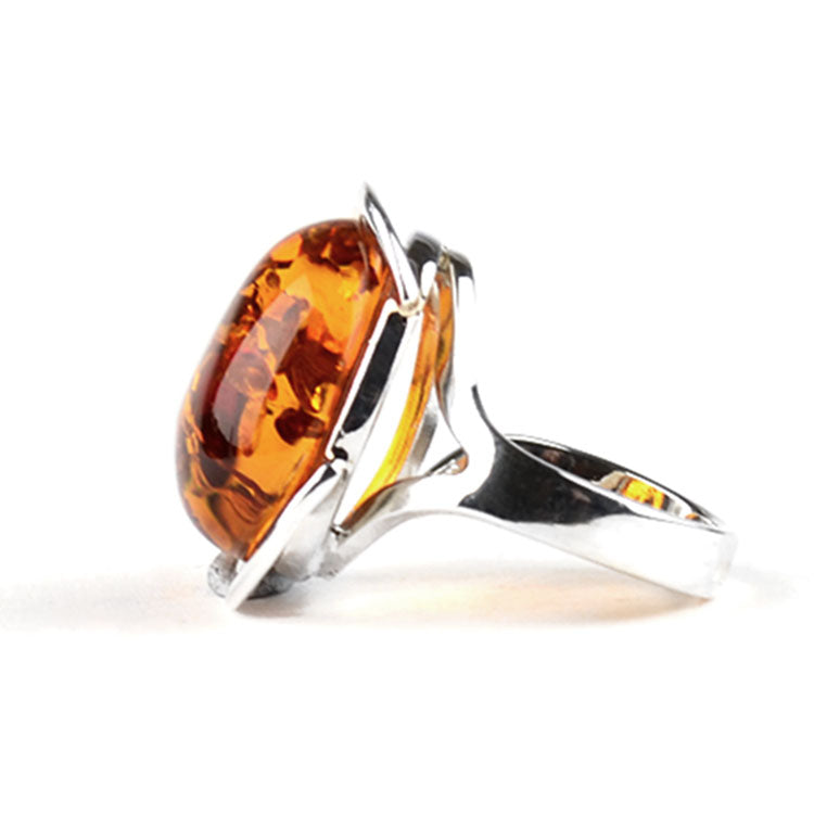 Delicate Honey Amber Ring