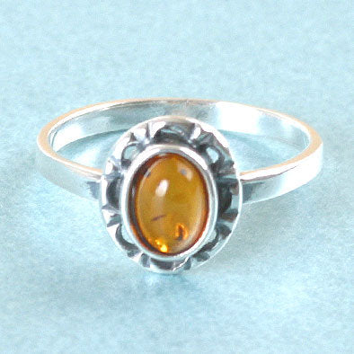 Simple & Small Amber Ring