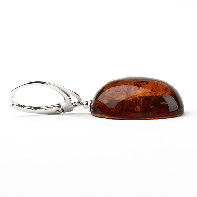 Classic Ovals Cognac Amber Earrings
