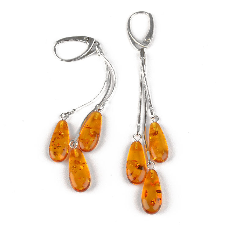 Drops Of Honey Amber Earrings