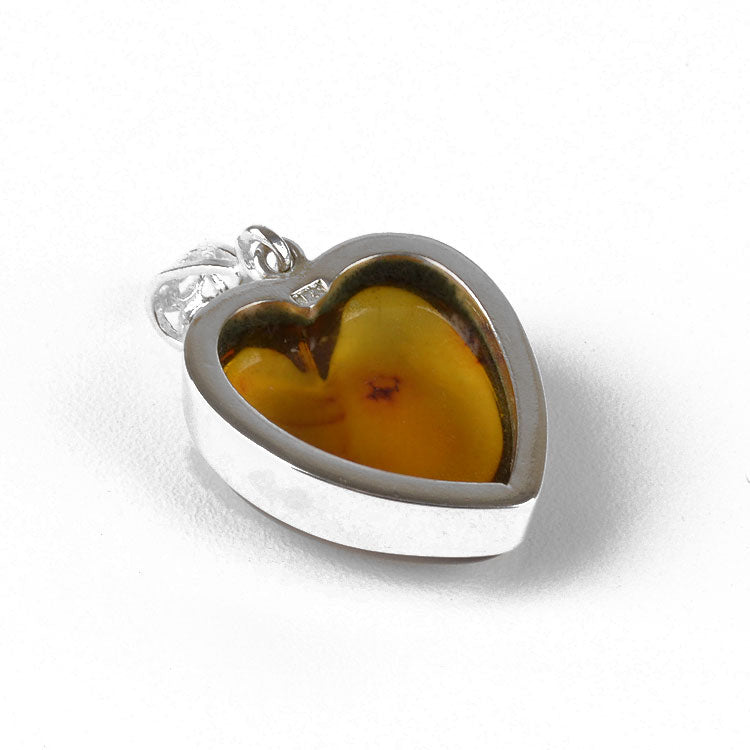 Heart Shape Honey Amber Pendant
