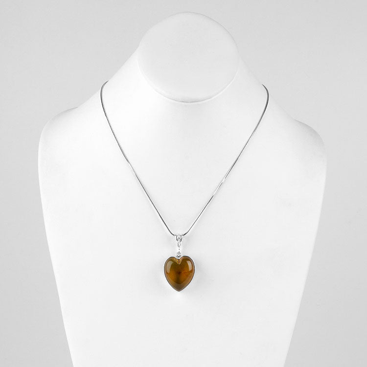 Heart Shape Honey Amber Pendant