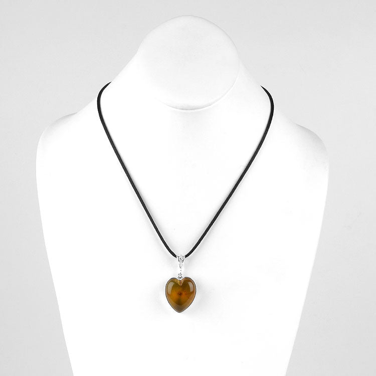 Heart Shape Honey Amber Pendant