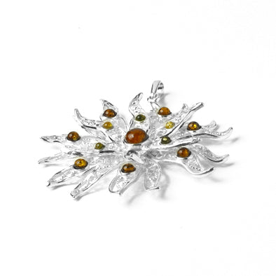 Intricate  Amber Sun Pendant