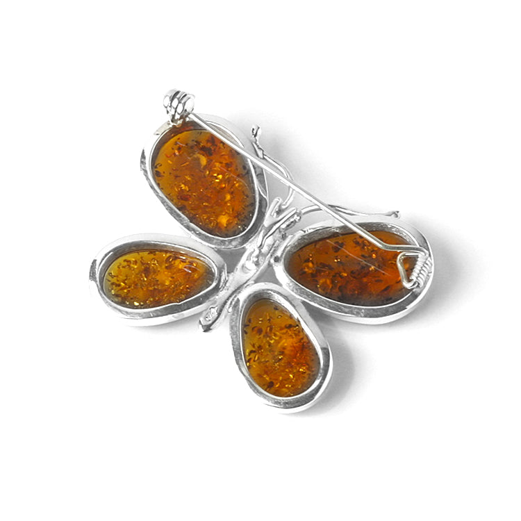 Amber Butterfly Pendant or Pin