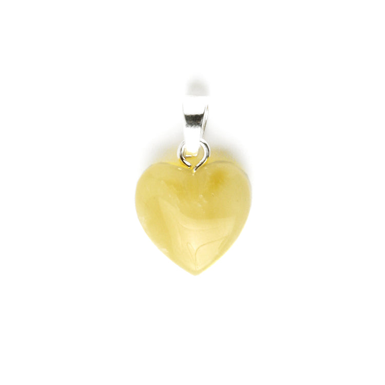 Small Butterscotch Amber Heart Pendant
