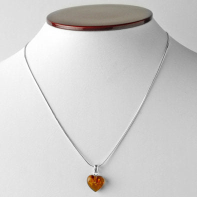 Small Honey Amber Heart Pendant