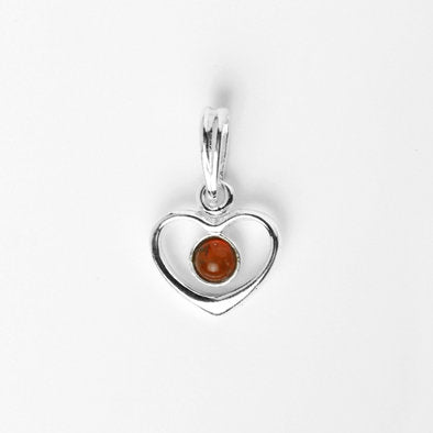 Simple Amber Heart Pendant