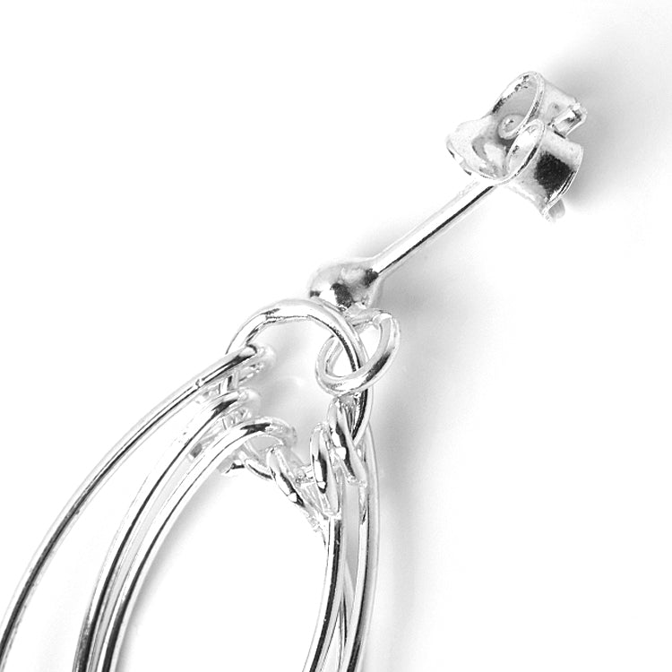 Silver and Amber Dangling Earrings