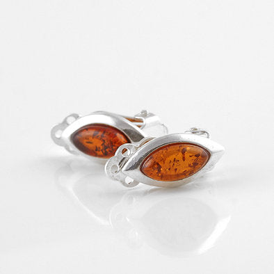 Tiny Honey Amber Clip-On Earrings