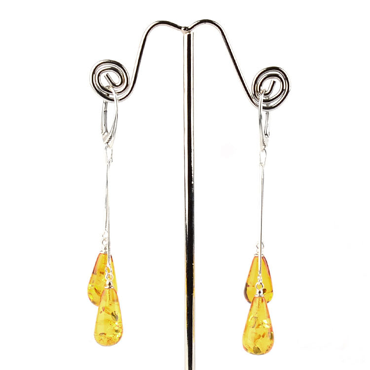 Citrine Amber Teardrops Earrings