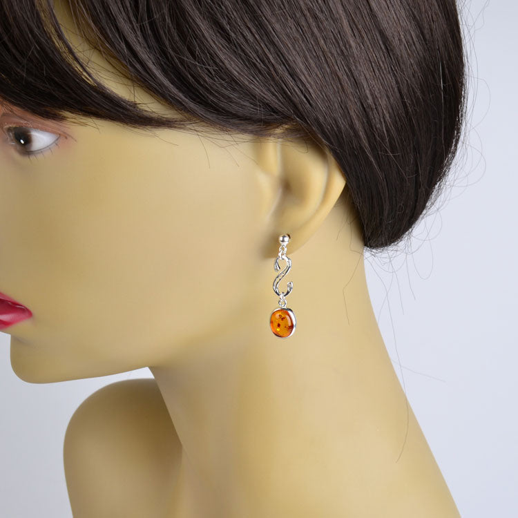 Unique Amber Drop Earrings