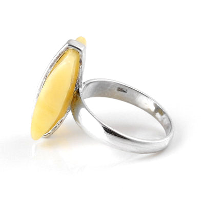 Butterscotch Amber Rectangle Cocktail Ring