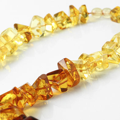 Geometric Quad-Color Amber Necklace