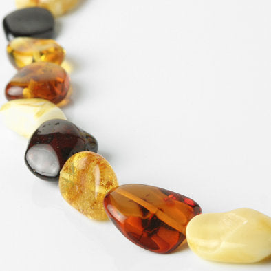 Multi-colored Amber Nugget Necklace