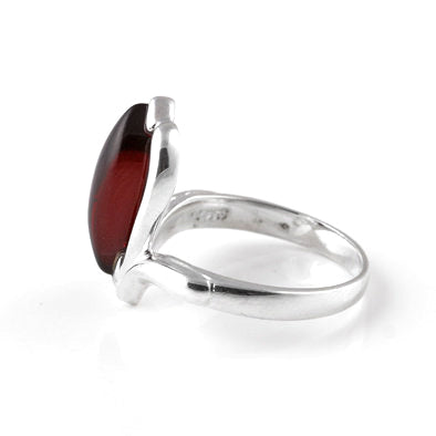 Marquise Curves Cherry Amber Cocktail Ring