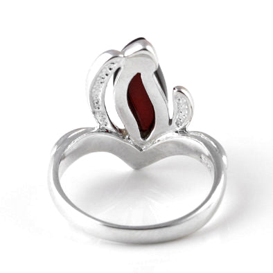 Marquise Curves Cherry Amber Cocktail Ring
