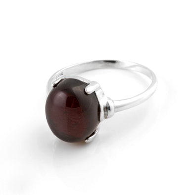 Striking Cherry Amber Oval Ring