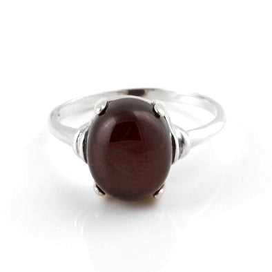Striking Cherry Amber Oval Ring
