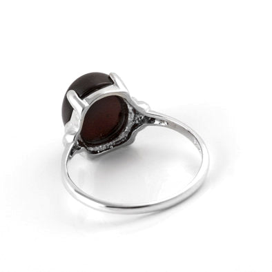 Striking Cherry Amber Oval Ring