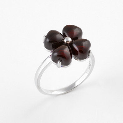 Cute Floral Cherry Amber Ring