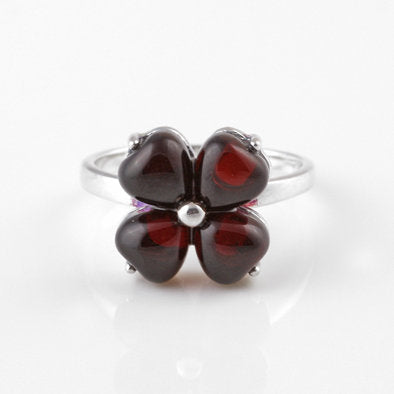 Cute Floral Cherry Amber Ring