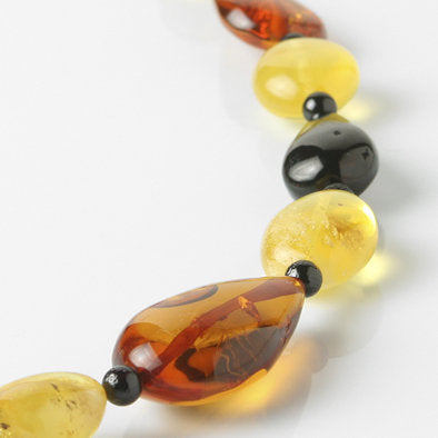 Multi-colored Amber with Butterscotch Pendant Necklace