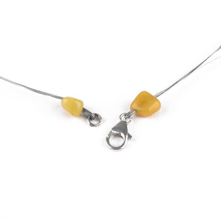 Butterscotch Amber & Turquoise Floating Necklace