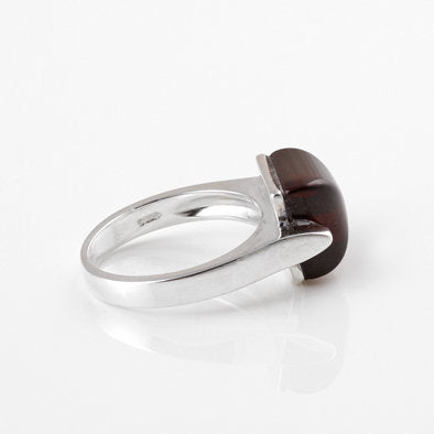 Modern Cherry Amber Square Ring