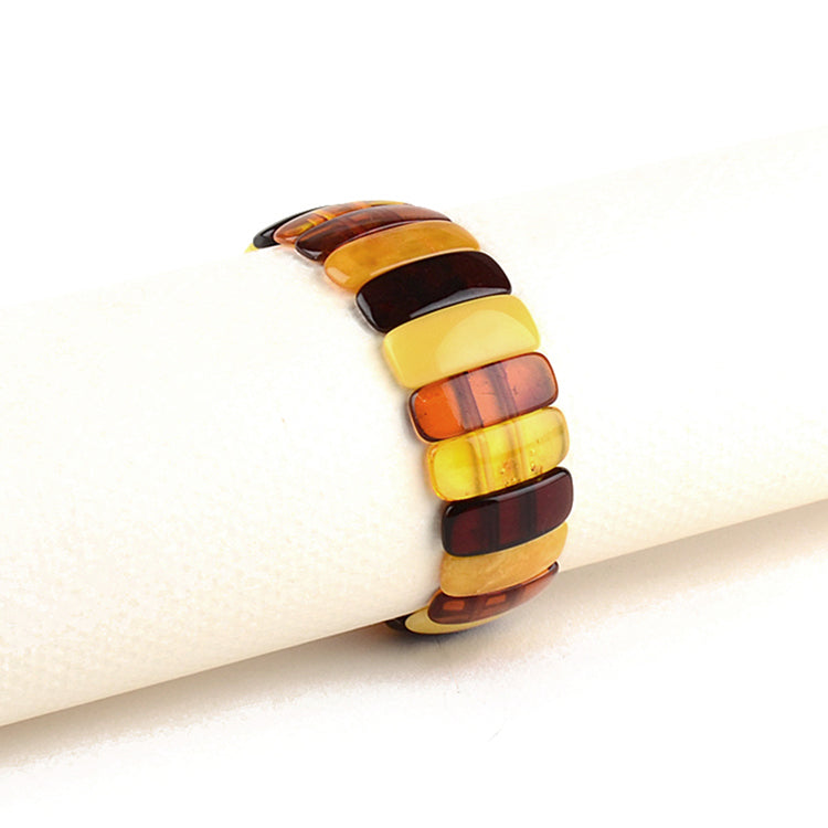 Glittering Genuine Baltic Amber Stretch Bracelet