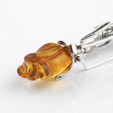 Elegant Amber Rosebud Pin