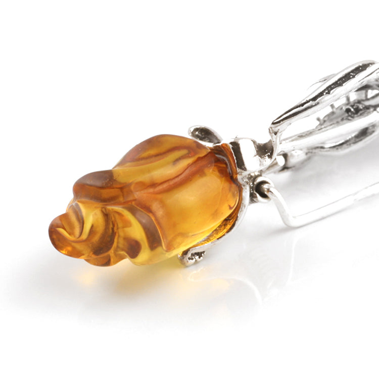 Elegant Amber Rosebud Pin