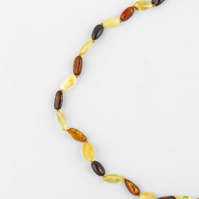 Multi-color Beaded Amber Necklace