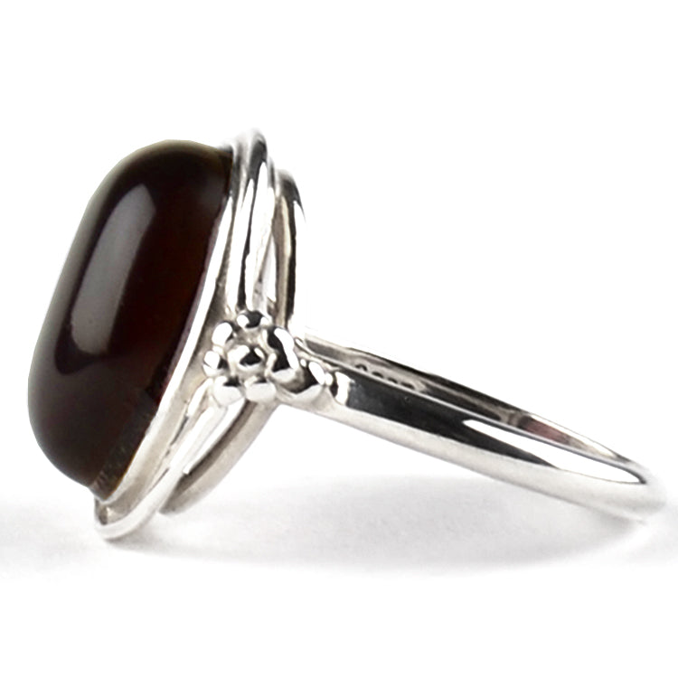 Ornate Cherry Amber Oval Ring