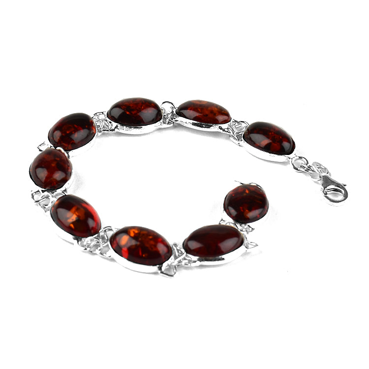 Elegant Cherry Amber Chain Bracelet