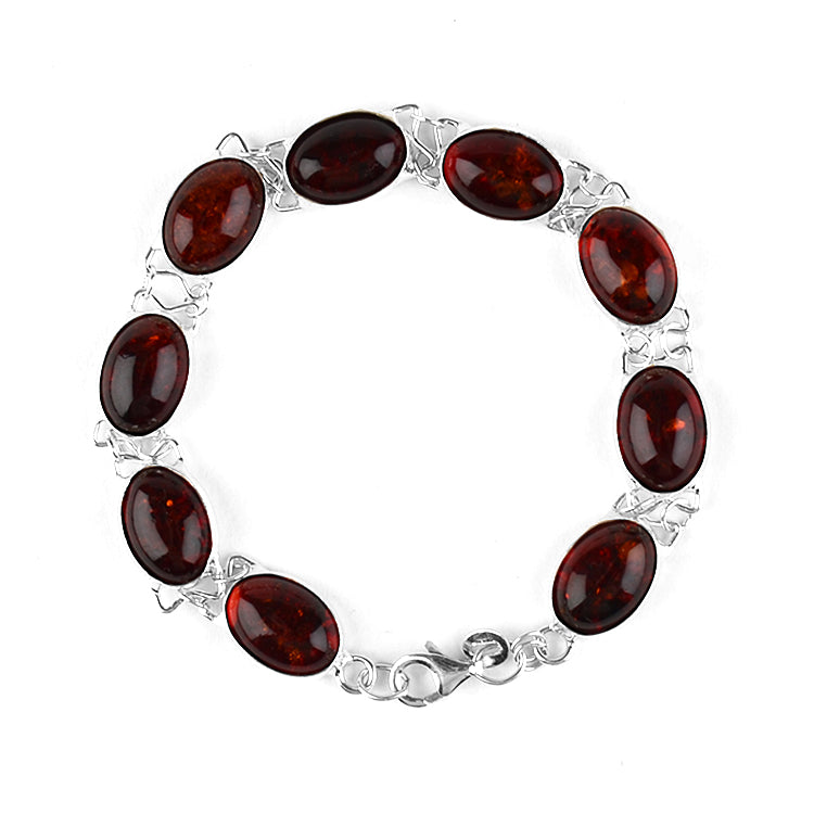 Elegant Cherry Amber Chain Bracelet