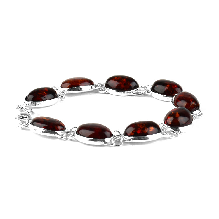 Elegant Cherry Amber Chain Bracelet