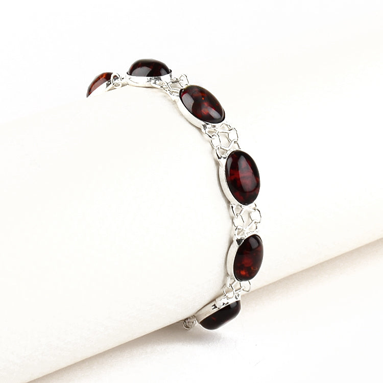 Elegant Cherry Amber Chain Bracelet