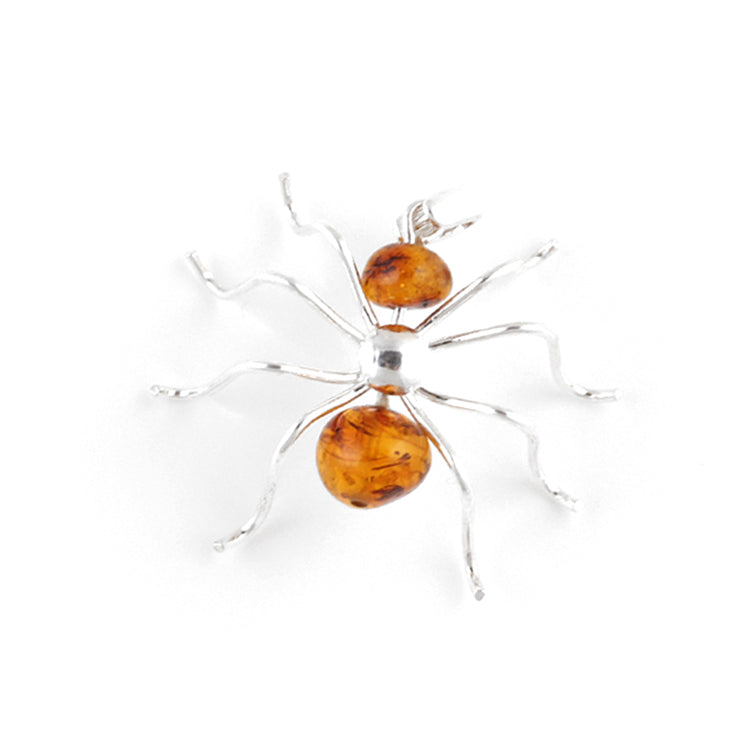 Cute Amber Spider Pendant