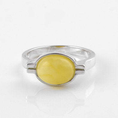 Modern Butterscotch Amber Ring