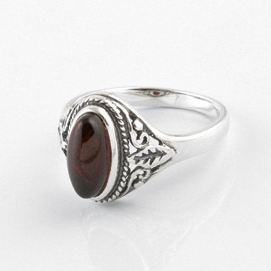 Classic Ornate Cherry Amber Ring