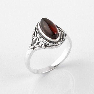 Classic Ornate Cherry Amber Ring