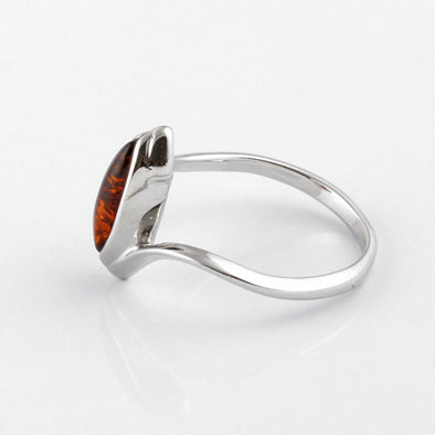 Elegant Cognac Amber Marquise Ring