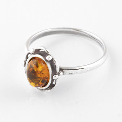 Sweet Floral Honey Amber Ring
