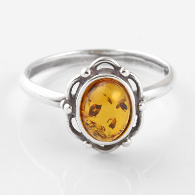 Sweet Floral Honey Amber Ring