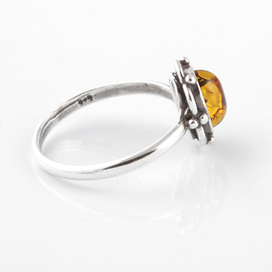 Sweet Floral Honey Amber Ring