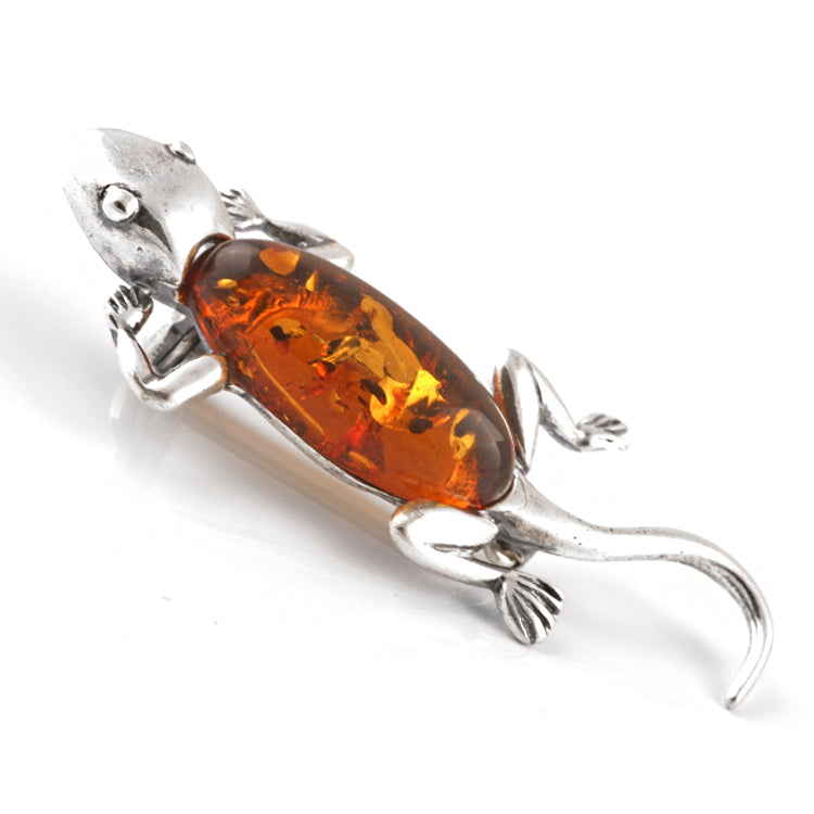 Cute Honey Amber Gecko Pin