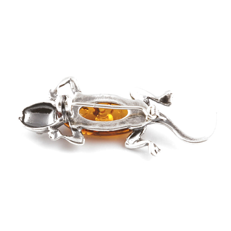 Cute Honey Amber Gecko Pin